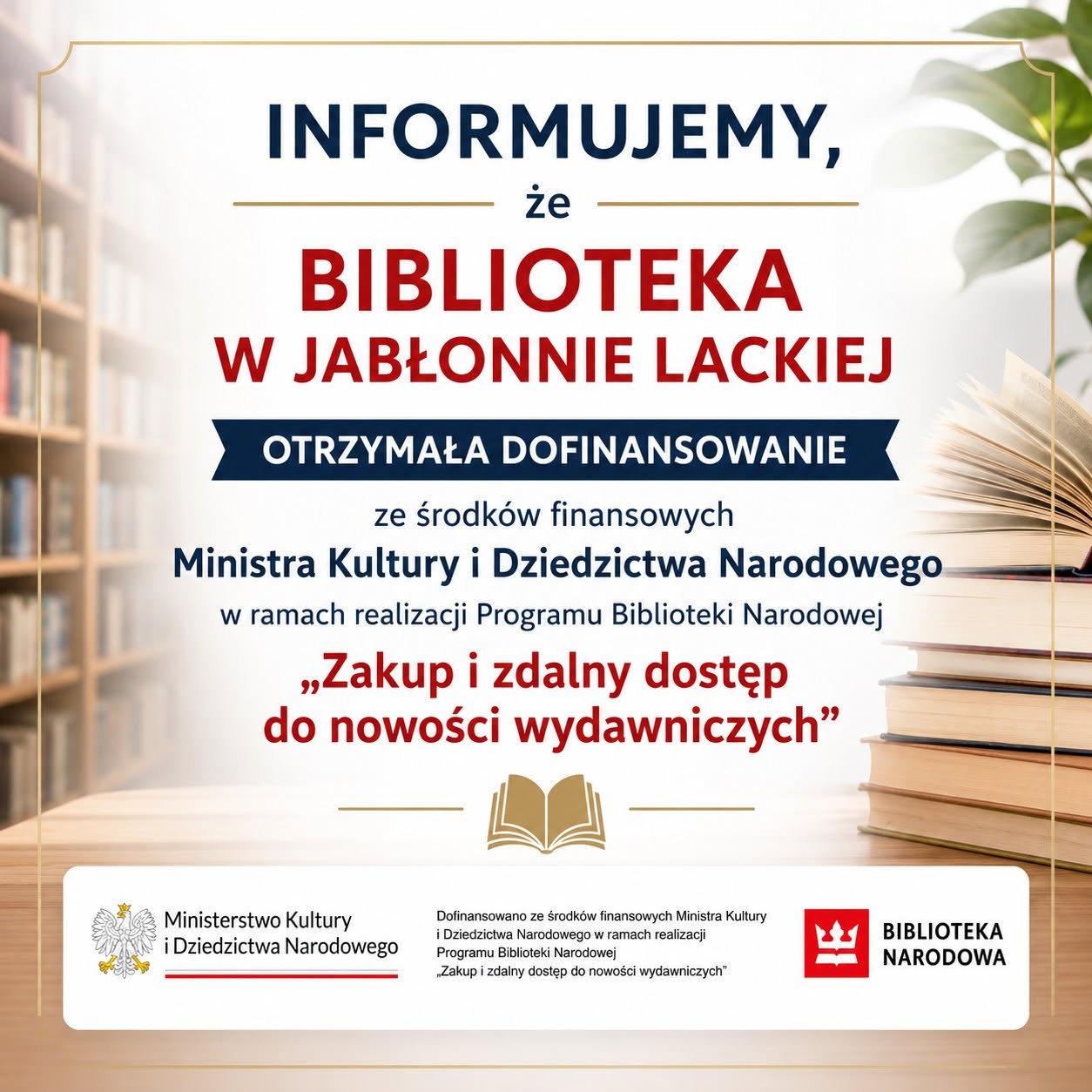 Dofinansowanie dla Biblioteki
