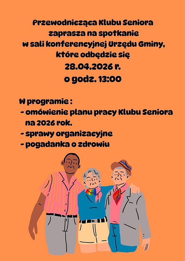 Zaproszenie na spotkanie w Klubie Seniora